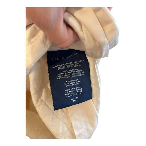 Ralph Lauren Home 25” Euro Square Sham Pillow Cover WYATT Highland Cream - Picture 4 of 4